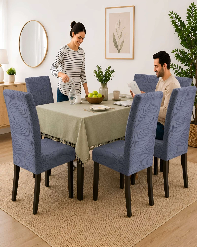 JUEGO DE 6 FUNDAS PARA SILLAS DE COMEDOR AJUSTABLES TEXTURIZADAS - 2