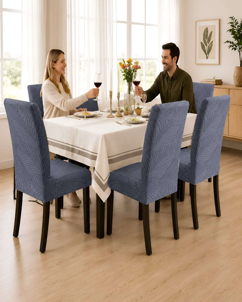 JUEGO DE 6 FUNDAS PARA SILLAS DE COMEDOR AJUSTABLES TEXTURIZADAS - 5