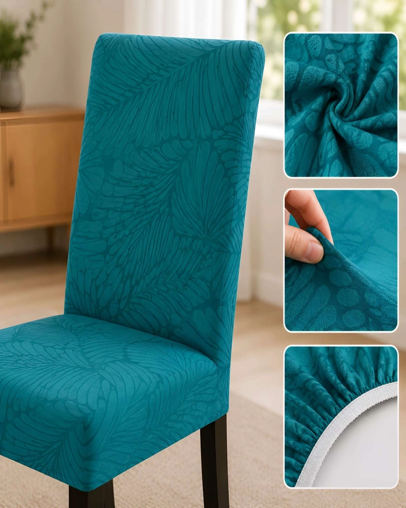 JUEGO DE 6 FUNDAS PARA SILLAS DE COMEDOR AJUSTABLES TEXTURIZADAS - 6