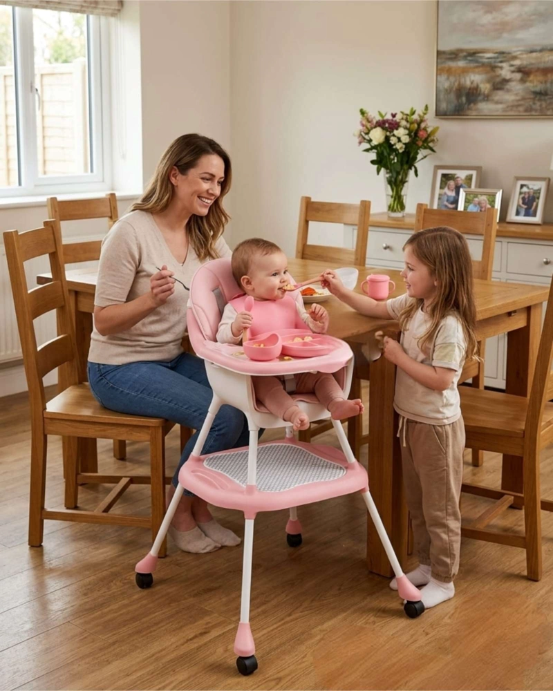 SILLA DE COMER BEBE  6 EN 1 MULTIFUNCIONAL Y SET ALIMENTACION - 2