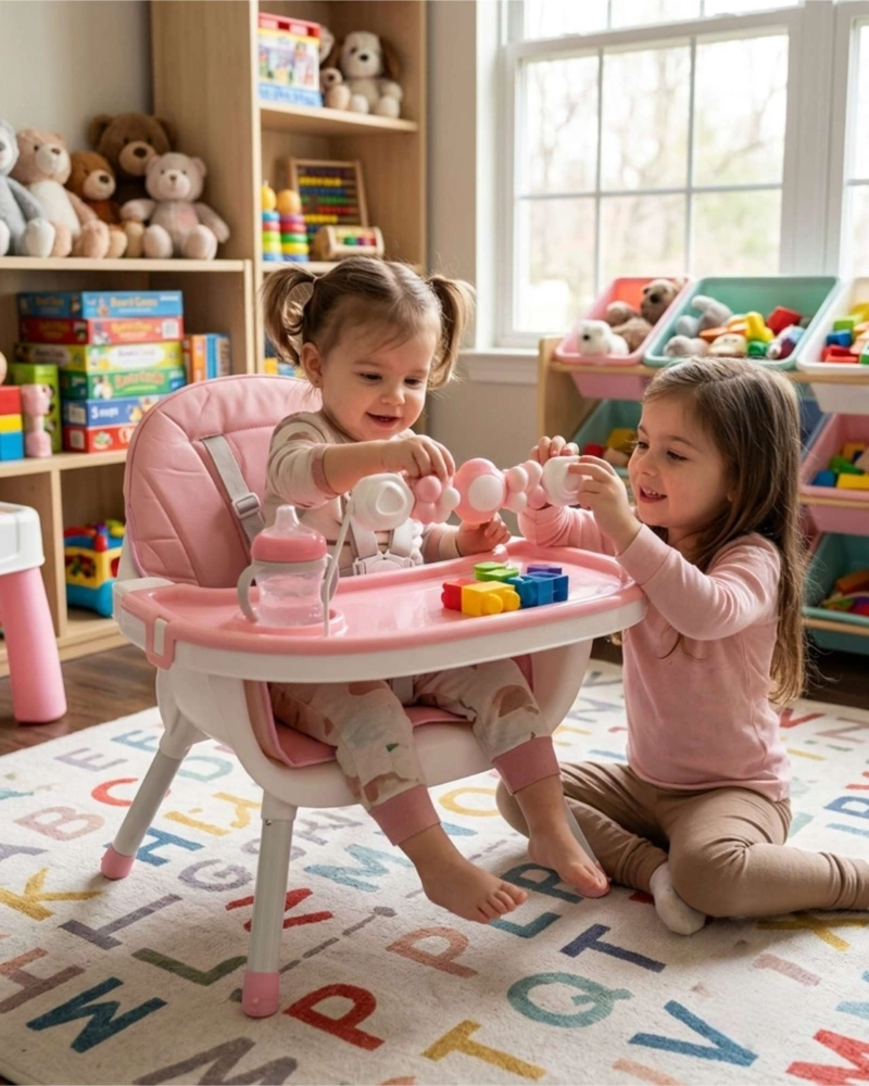SILLA DE COMER BEBE  6 EN 1 MULTIFUNCIONAL Y SET ALIMENTACION - 3