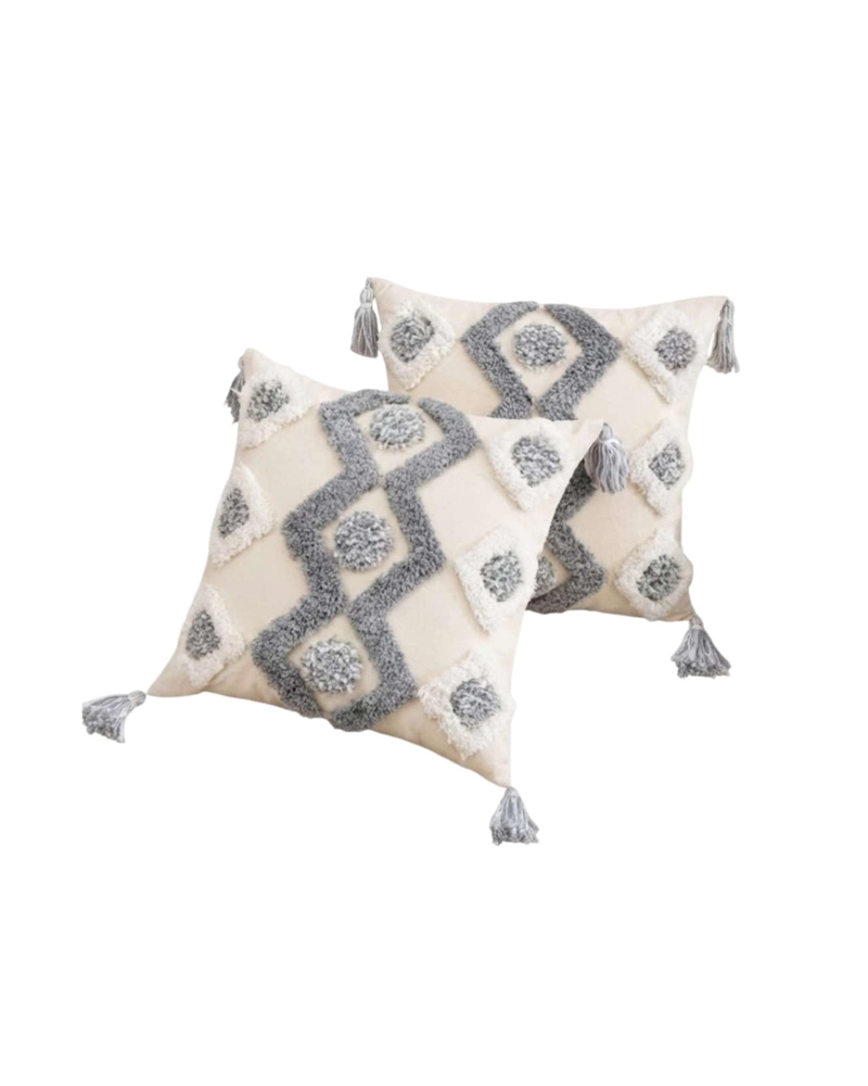 SET DE 2 FUNDAS PARA COJIN ESTILO BOHO CHIC JACQUARD - 6