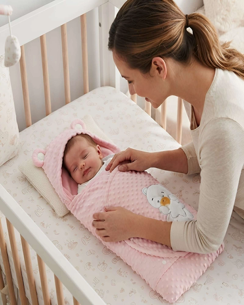 SACO PARA BEBE DISEÑO DE OSITO TIPO SOBRE 0-3 MESES - 1