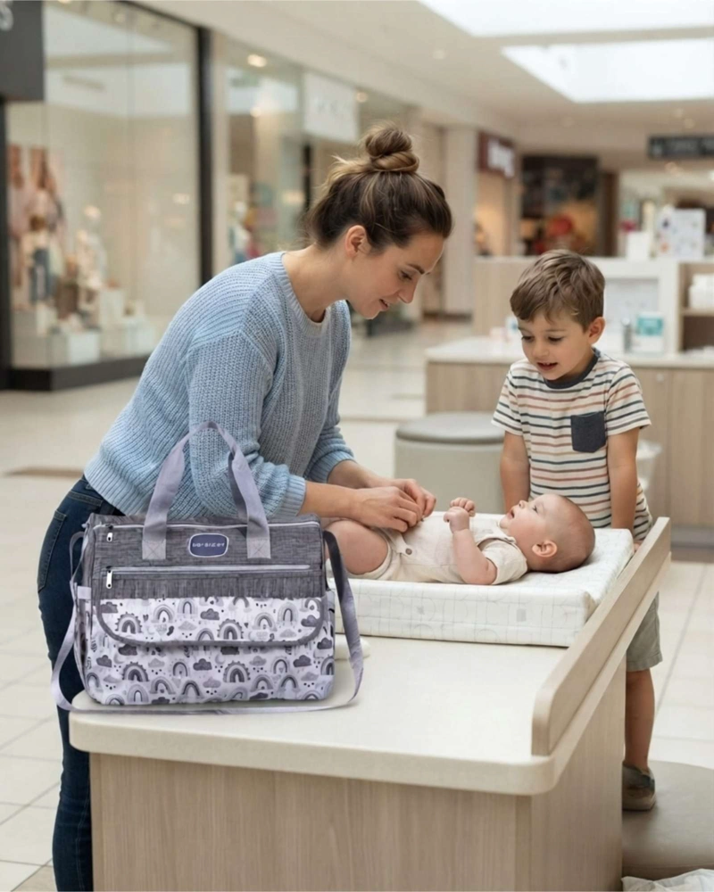 BOLSO PAÑALERA MATERNAL PARA BEBE  CON MUDADOR PORTATIL - 4