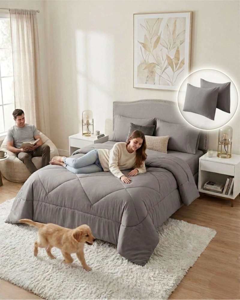 JUEGO DE CAMA PLUMON NORDICO SABANAS Y ALMOHADA SUPER KING - 2