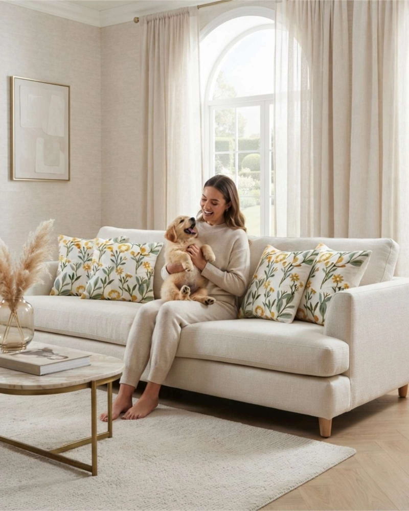 JUEGO DE 4 COJINES DE LUJO CON RELLENO DE CALIDAD SUPERIOR - 1