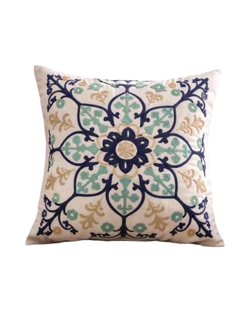 SET DE 4 FUNDAS PARA COJIN 45CM X 45CM CON DISEÑO BORDADO - 6