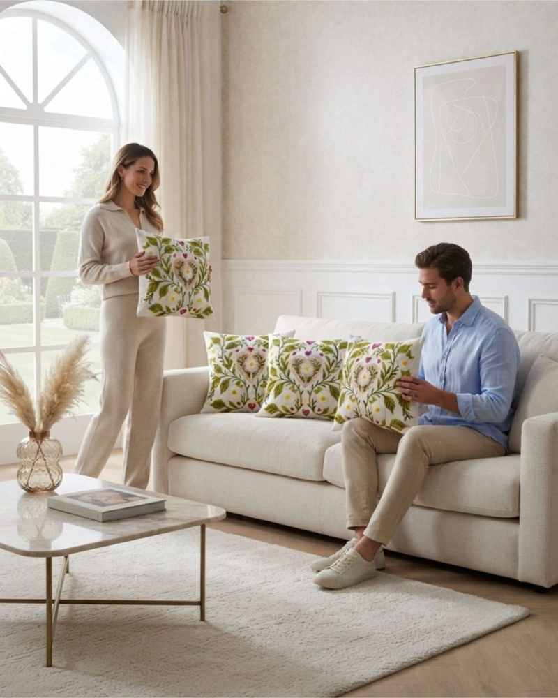 JUEGO DE 4 COJINES DE LUJO CON RELLENO DE CALIDAD SUPERIOR - 5