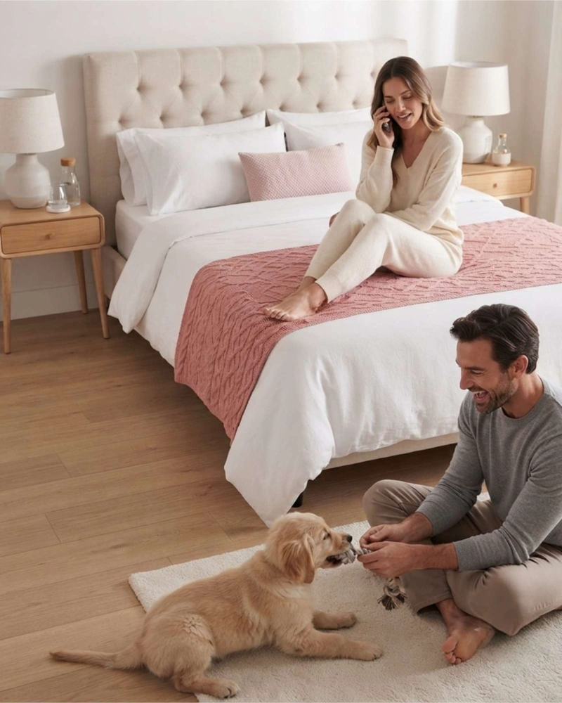 PIECERA DE CAMA TRENZADA A MANO 70X220 CM - 6