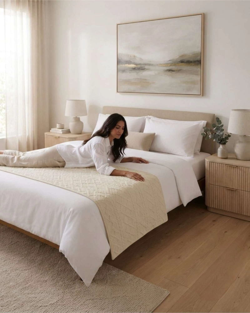PIECERA DE CAMA TRENZADA A MANO 70X220 CM - 1