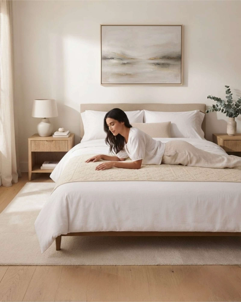 PIECERA DE CAMA TRENZADA A MANO 70X220 CM - 3