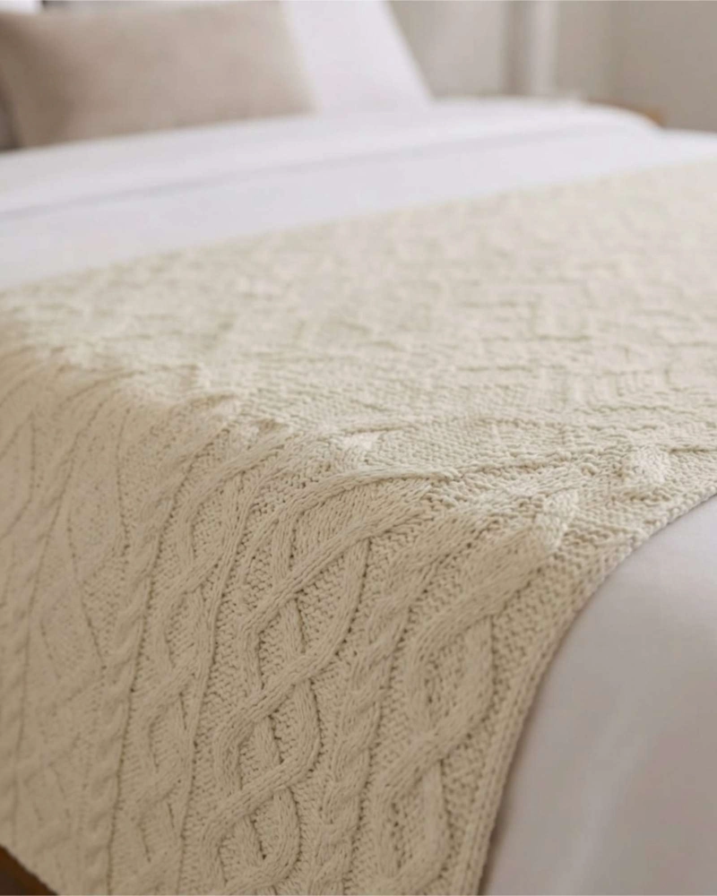 PIECERA DE CAMA TRENZADA A MANO 70X220 CM - 4