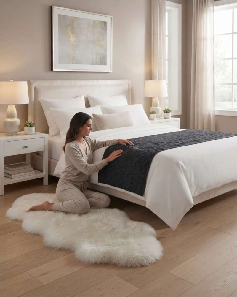 PIECERA DE CAMA TRENZADA A MANO 70X220 CM - 6