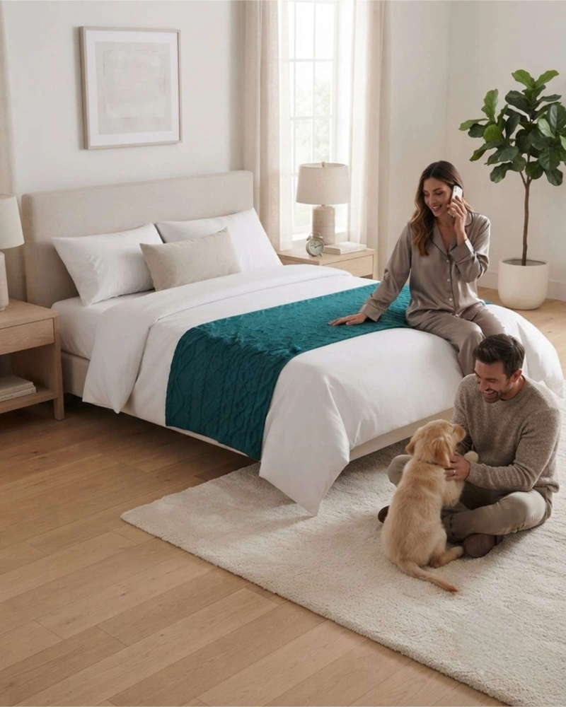PIECERA DE CAMA TRENZADA A MANO 70X220 CM - 5