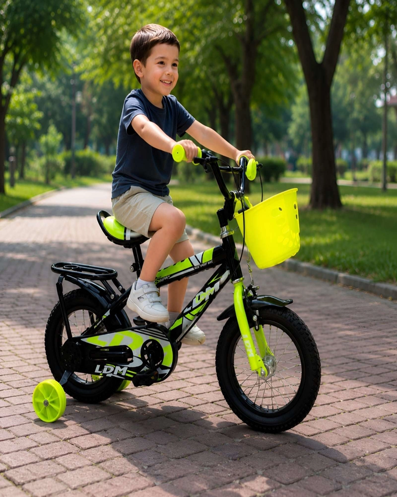 BICICLETA INFANTIL ARO 14 CON RUEDAS DE ENTRENAMIENTO Y CANASTO - 1