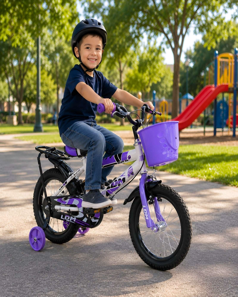 BICICLETA INFANTIL ARO 12 CON RUEDAS DE ENTRENAMIENTO Y CANASTO - 5