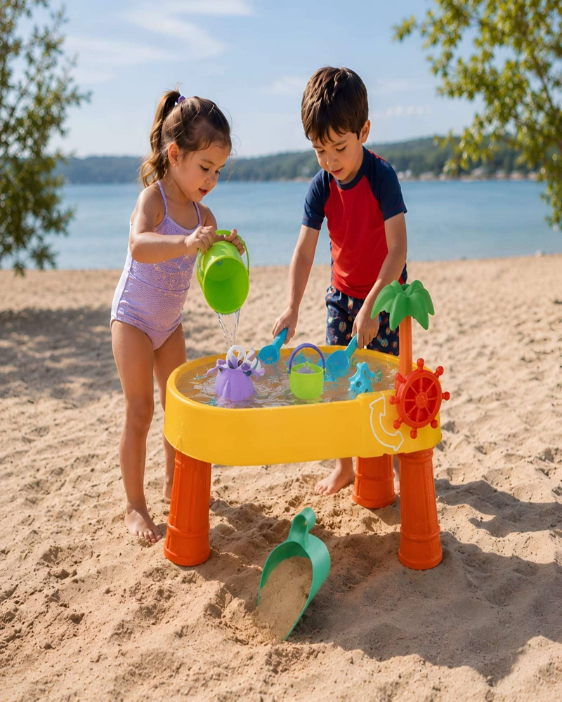 MESA DE JUEGOS DE AGUA Y ARENA INFANTIL DISEÑO ARBOL 2 EN 1 - 3
