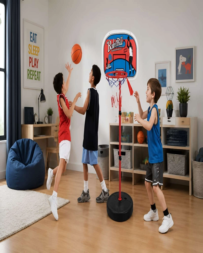 TABLERO DE BASQUETBOL INFANTIL PORTATIL CON ARO Y PELOTA INCLUIDA - 3