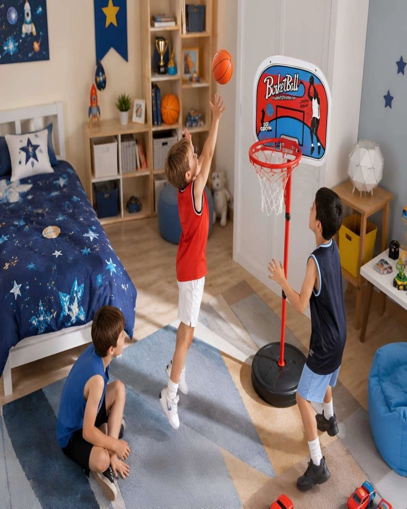 TABLERO DE BASQUETBOL INFANTIL PORTATIL CON ARO Y PELOTA INCLUIDA - 4