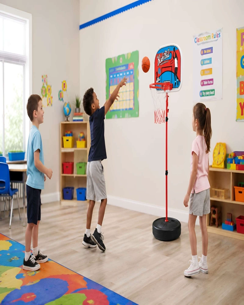 TABLERO DE BASQUETBOL INFANTIL PORTATIL CON ARO Y PELOTA INCLUIDA - 5