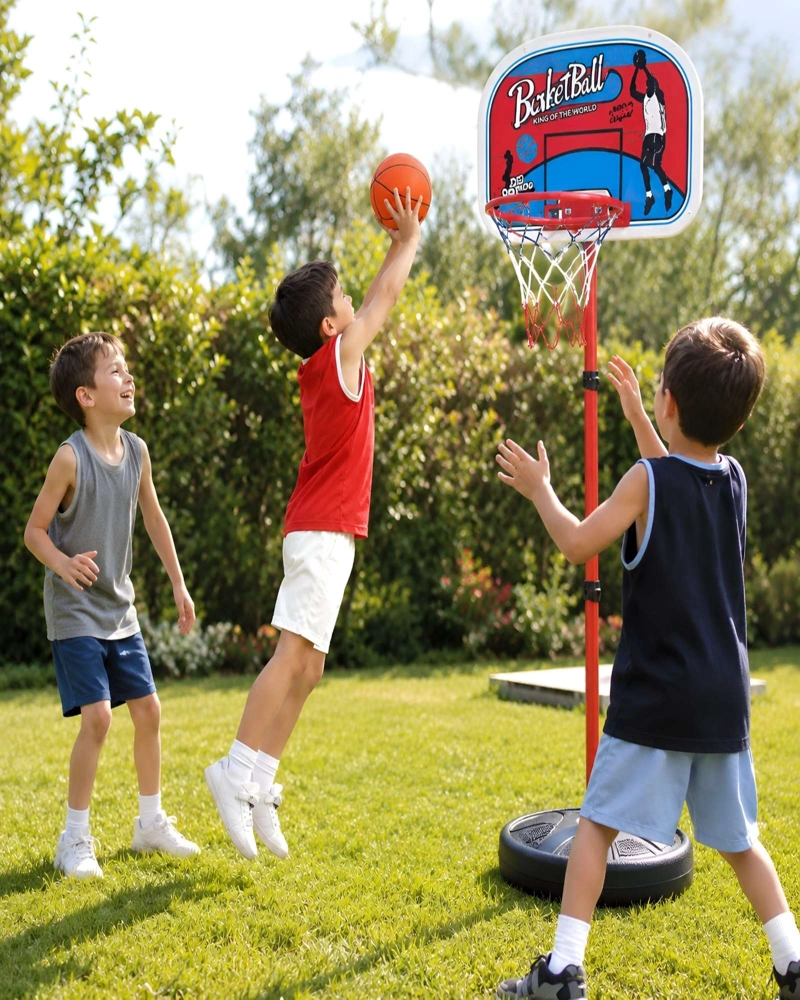 TABLERO DE BASQUETBOL INFANTIL PORTATIL CON ARO Y PELOTA INCLUIDA - 6