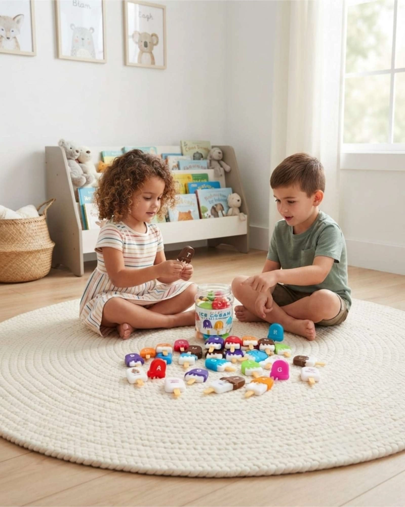 SET DE HELADOS EDUCATIVOS PARA EMPAREJAR ALFABETO 52 PZAS - JUEGO DE LETRAS Y COLORES - 3