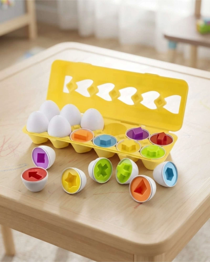 HUEVOS DIDACTICOS DE ENCASTRE JUGUETE SENSORIAL MONTESSORI 12 PZS - 3
