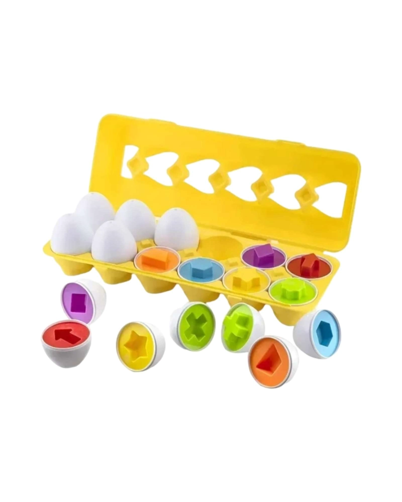 HUEVOS DIDACTICOS DE ENCASTRE JUGUETE SENSORIAL MONTESSORI 12 PZS - 6