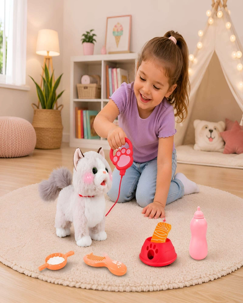 GATO DE PELUCHE INTERACTIVO CON ACCESORIOS JUGUETE PARA NIÑOS - 3