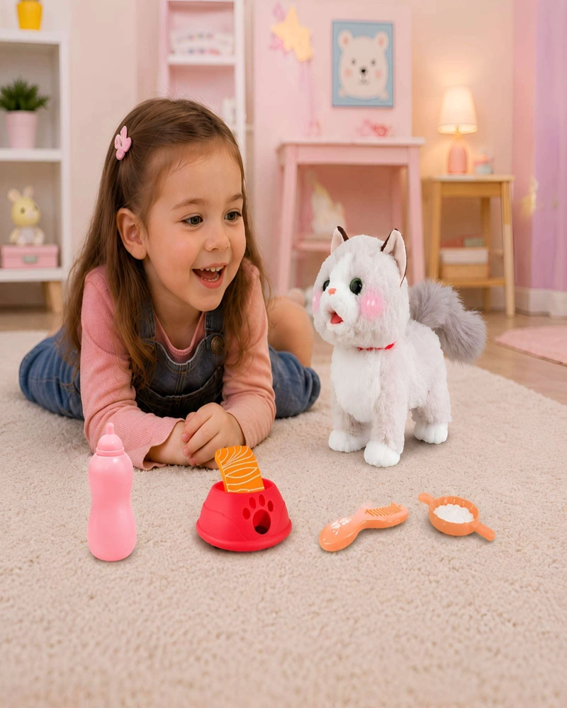 GATO DE PELUCHE INTERACTIVO CON ACCESORIOS JUGUETE PARA NIÑOS - 5