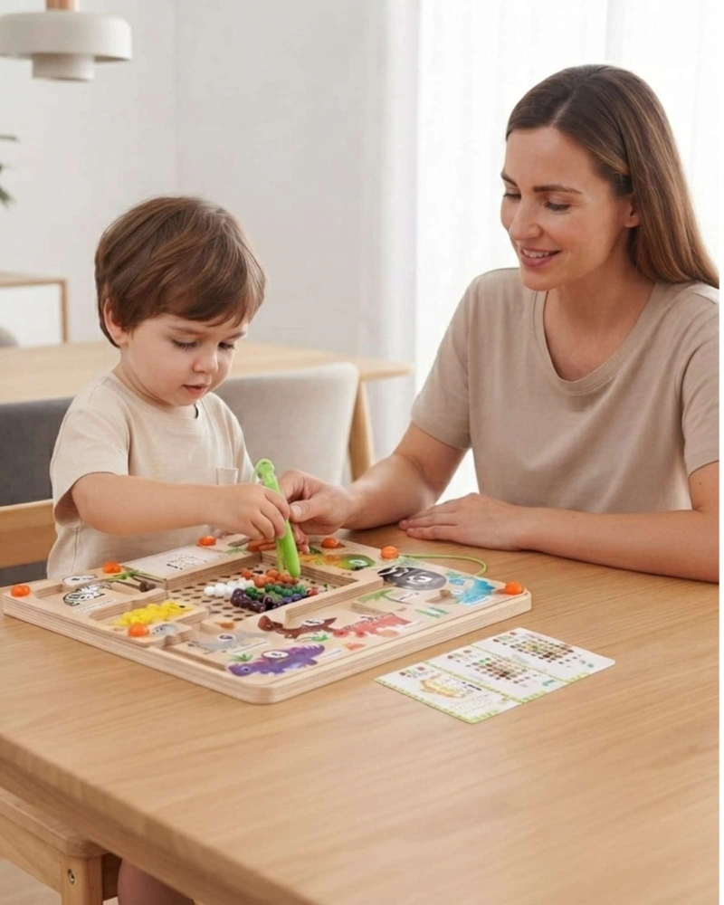 TABLERO MAGNE TICO INFANTIL DINOSAURIOS - JUEGO DIDACTICO DE MADERA - 3