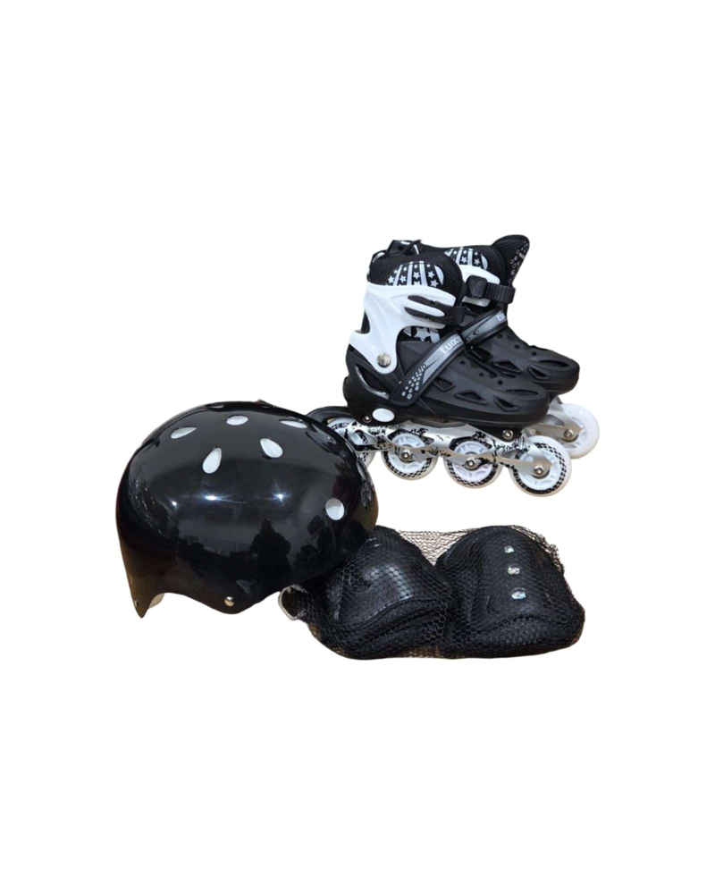 KIT DE PATINES EN LINEA RUEDAS CON LUCES MAS CASCO Y PROTECCIONES TALLA M - 6