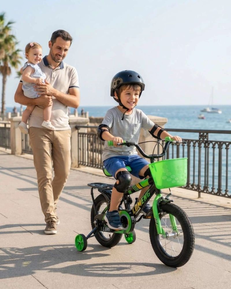 BICICLETA NIÑOS ARO 14 COMBO SEGURIDAD: INCLUYE CASCO Y PROTECCIONES - 1