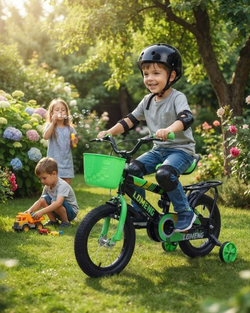 BICICLETA NIÑOS ARO 14 COMBO SEGURIDAD: INCLUYE CASCO Y PROTECCIONES - 4