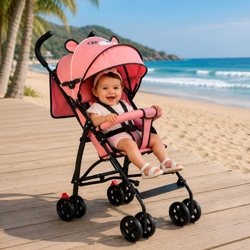 COCHE DE PASEO PLEGABLE Y LIVIANO PARA BEBE - 4