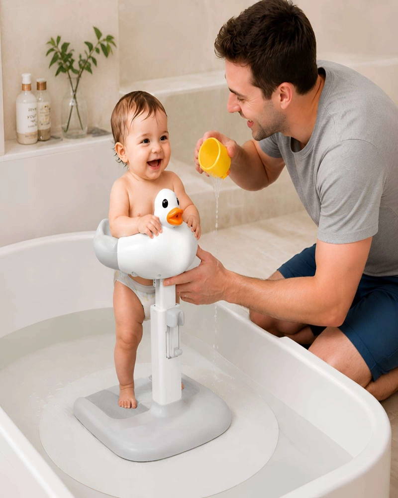 SOPORTE DE BAÑO VERTICAL PARA BEBE  DISEÑO PATO - ESTACION DE DUCHA SEGURA - 1