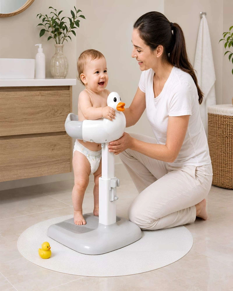 SOPORTE DE BAÑO VERTICAL PARA BEBE  DISEÑO PATO - ESTACION DE DUCHA SEGURA - 2