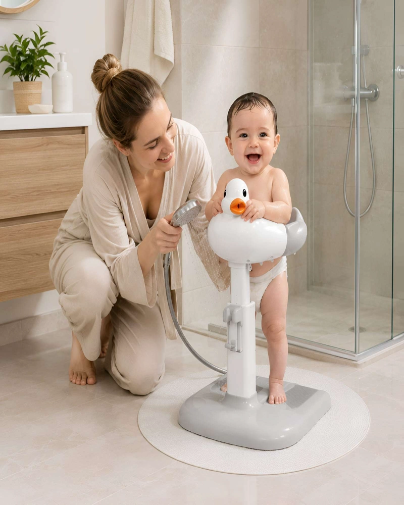 SOPORTE DE BAÑO VERTICAL PARA BEBE  DISEÑO PATO - ESTACION DE DUCHA SEGURA - 5