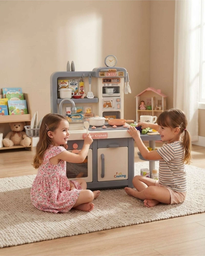 COCINA DE JUGUETE GRANDE PARA NIÑOS CON 40 ACCESORIOS - 1
