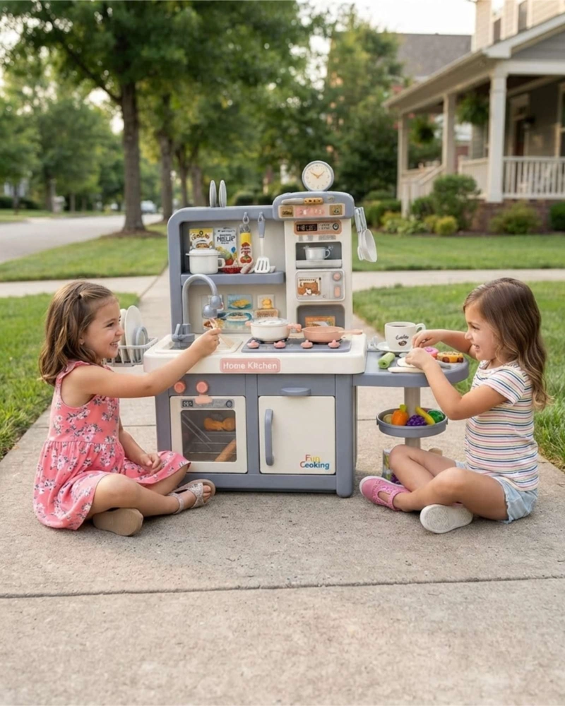 COCINA DE JUGUETE GRANDE PARA NIÑOS CON 40 ACCESORIOS - 2