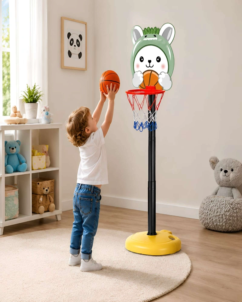 SET DE BASQUETBOL INFANTIL REGULABLE USO INTERIOR Y EXTERIOR - 1