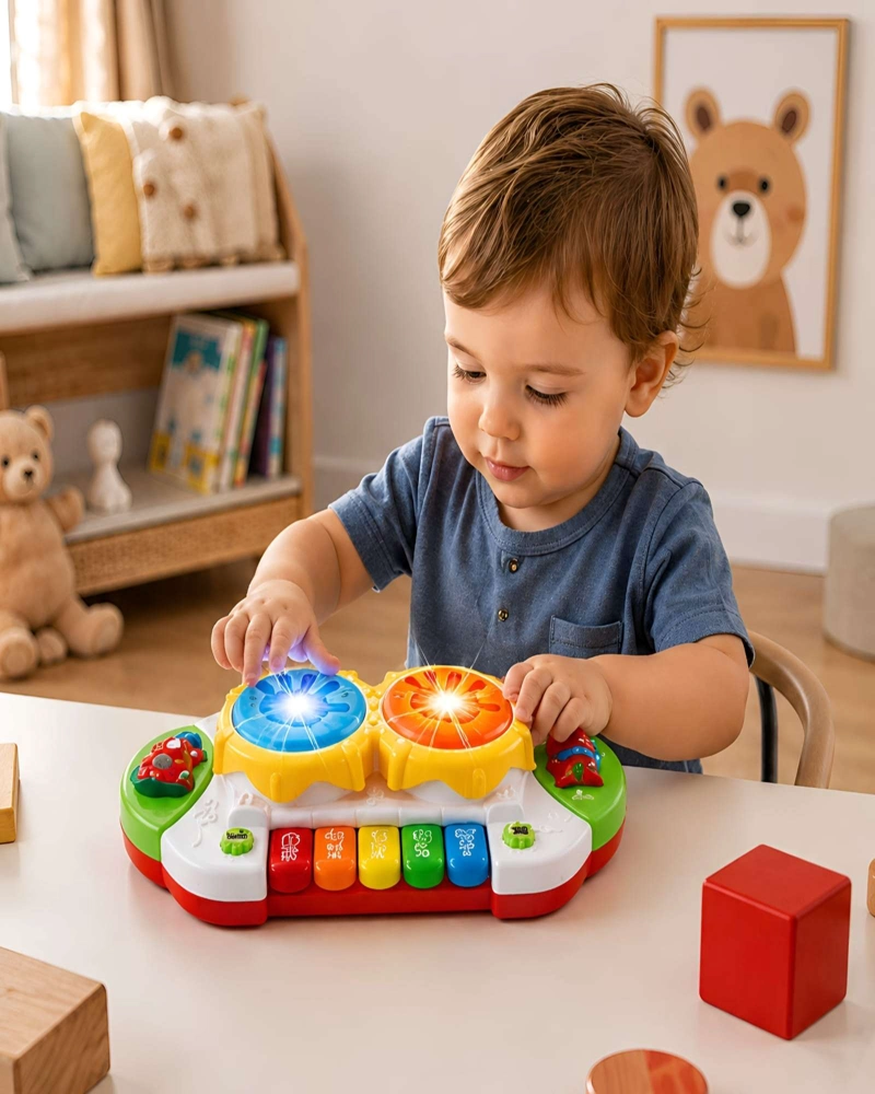 PIANO MUSICAL INTERACTIVO CON LUCES Y SONIDO PARA BEBE - 1