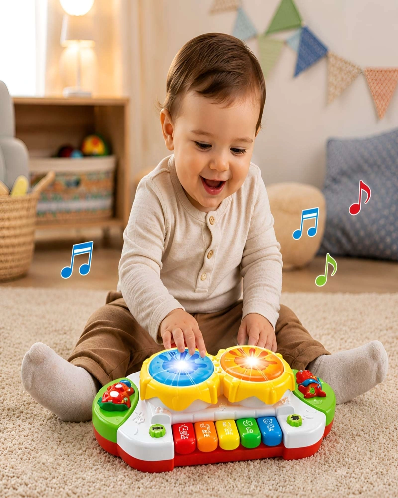 PIANO MUSICAL INTERACTIVO CON LUCES Y SONIDO PARA BEBE - 2