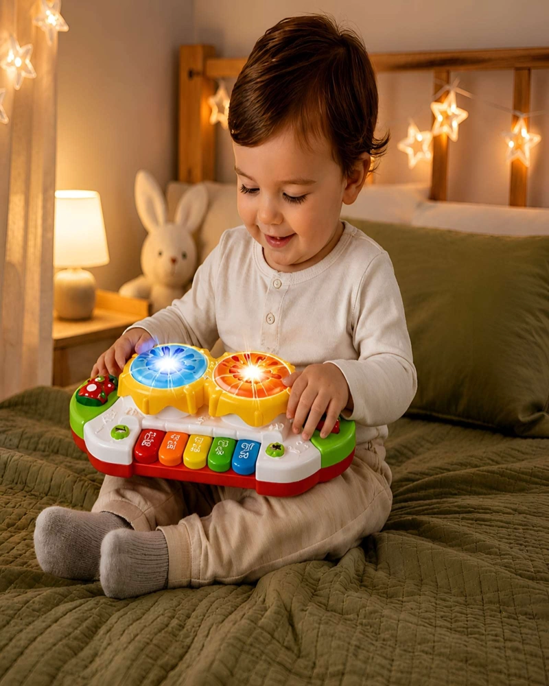 PIANO MUSICAL INTERACTIVO CON LUCES Y SONIDO PARA BEBE - 4