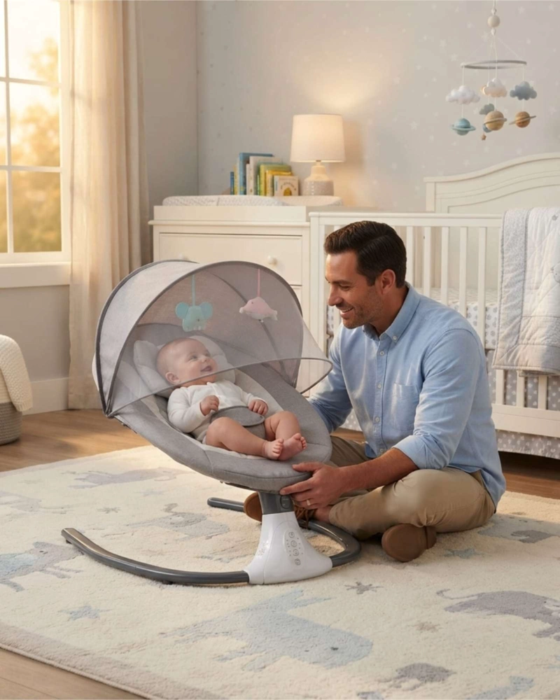 SILLA NIDO MECEDORA 360 CON MOSQUITERO Y PANEL INTELIGENTE - 2
