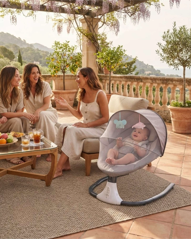 SILLA NIDO MECEDORA 360 CON MOSQUITERO Y PANEL INTELIGENTE - 3