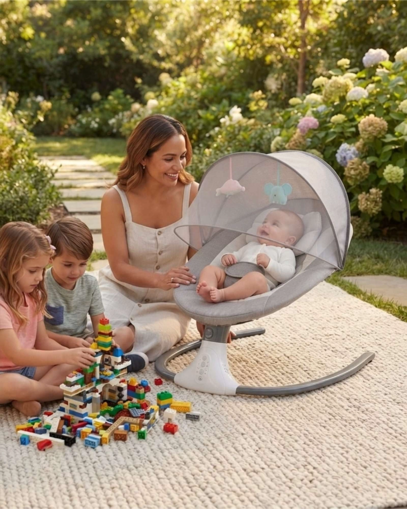 SILLA NIDO MECEDORA 360 CON MOSQUITERO Y PANEL INTELIGENTE - 6