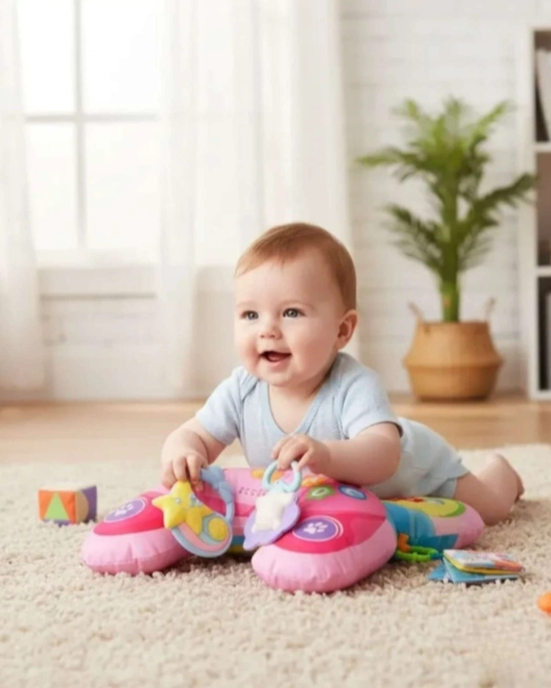 COJIN SENSORIAL DE ESTIMULACION TEMPRANA Y DESARROLLO MOTRIZ CON ACCESORIOS PARA BEBE - 3