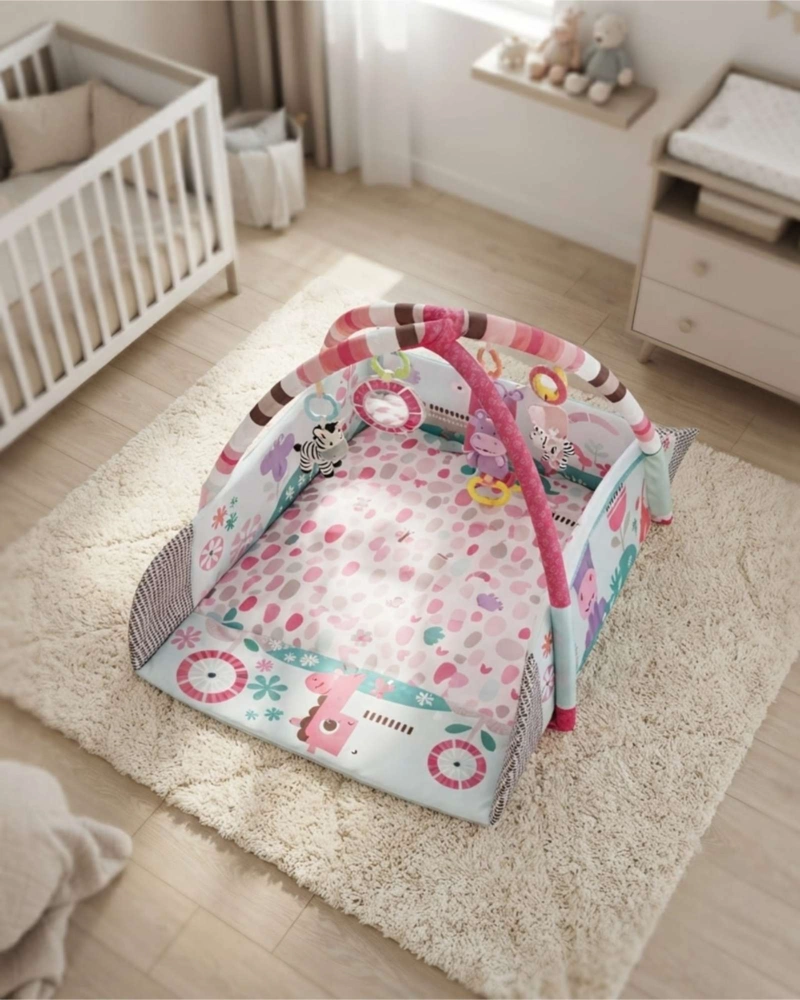 CENTRO DE ACTIVIDADES PARA BEBE 5 EN 1 ALFOMBRA Y MALLA DE JUEGO - 2