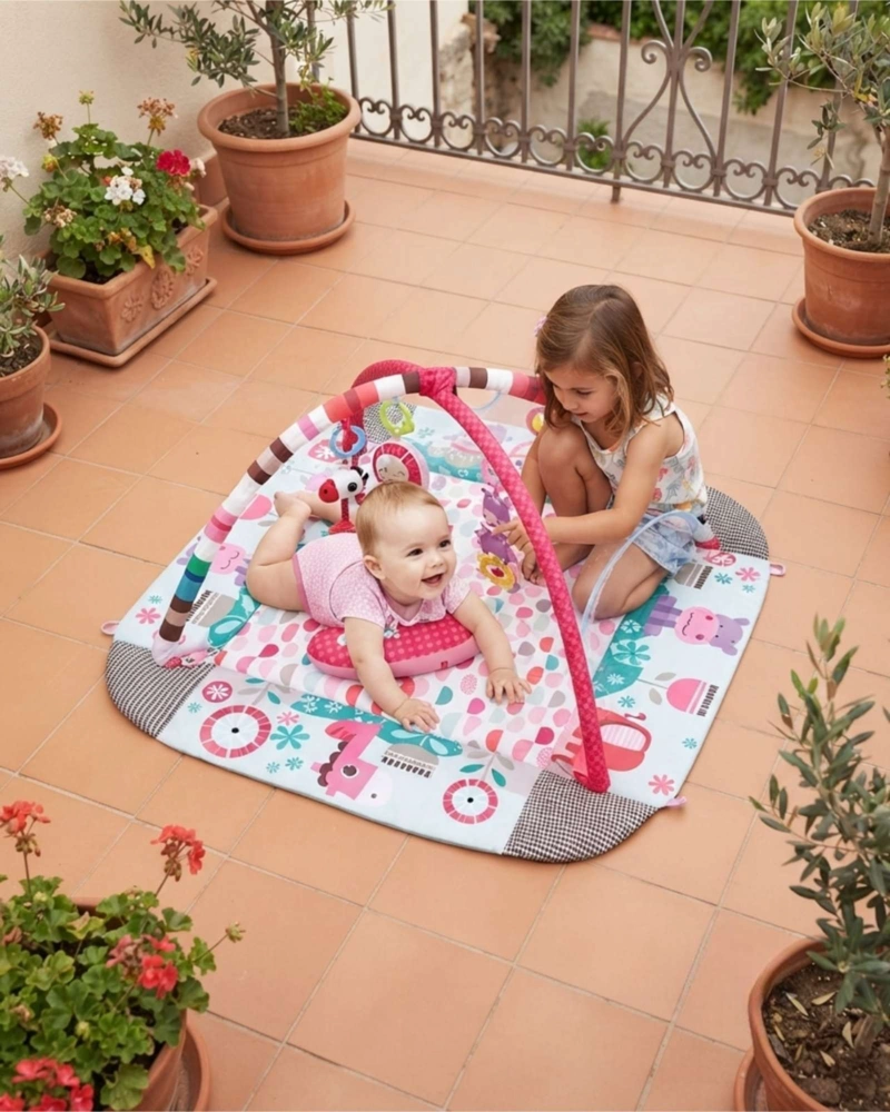 CENTRO DE ACTIVIDADES PARA BEBE 5 EN 1 ALFOMBRA Y MALLA DE JUEGO - 5